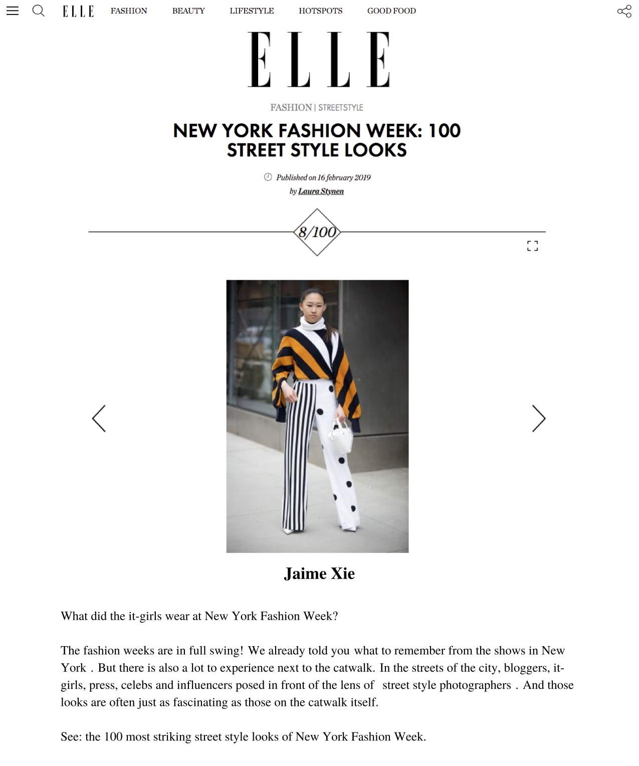 ELLE: New York Fashion Week: 100 Street Style Looks