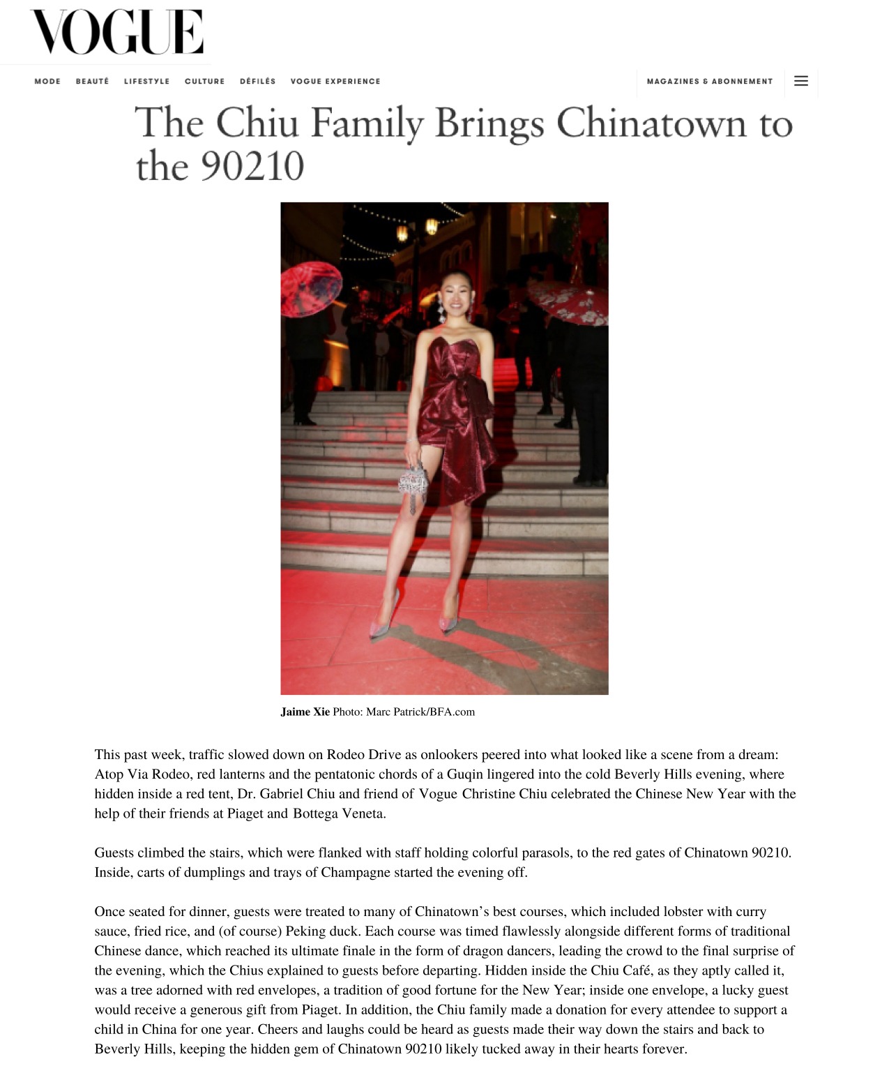 Vogue: The Chiu Family Brings Chinatown to the 90210