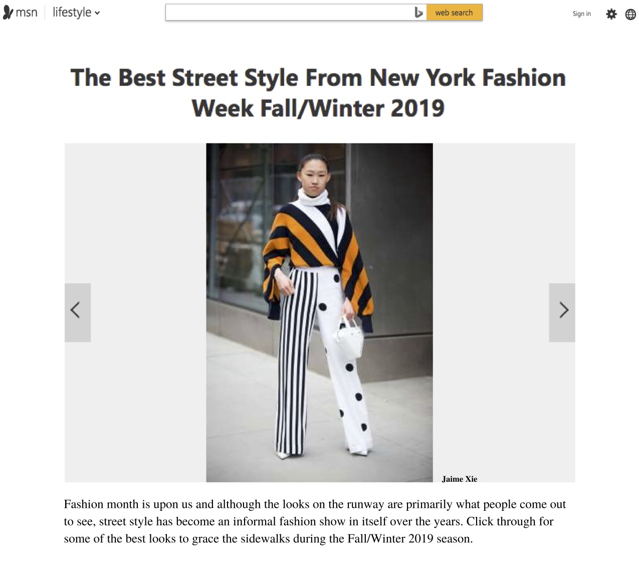 MSN: The Best Street Style From New York Fashion Week Fall/Winter 2019