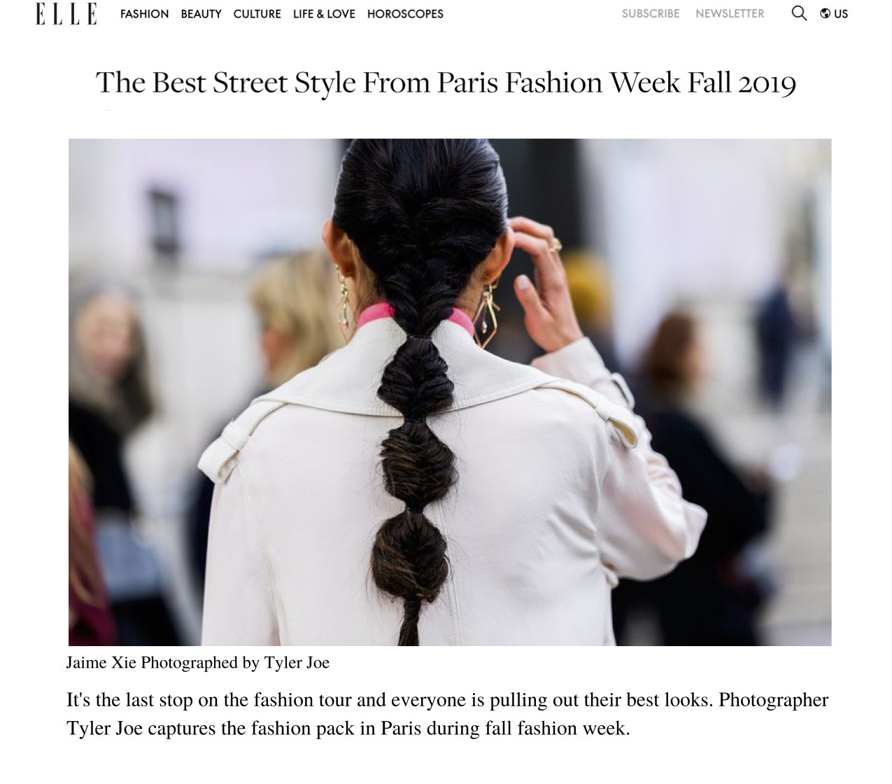 ELLE: The Best Street Style From Paris Fashion Week Fall 2019