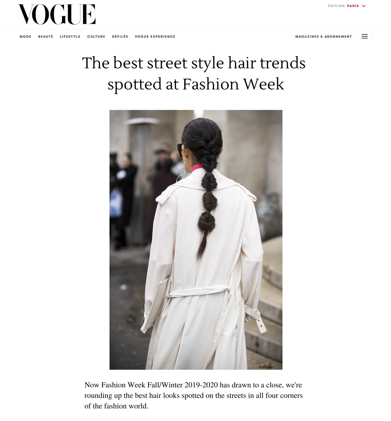 Vogue Paris: The Best Street Style Hair Trends Spotted At Fashion Week