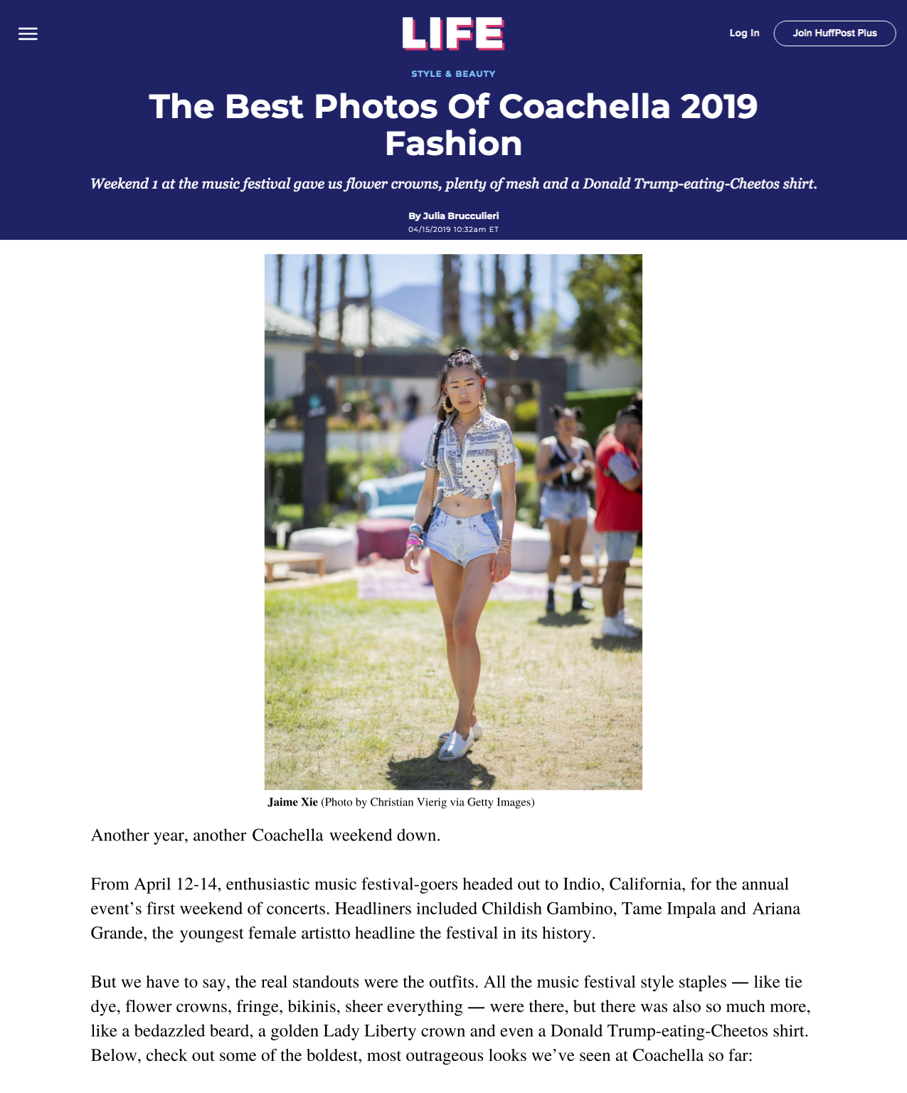 Huff Post: The Best of Coachella 2019 Fashion