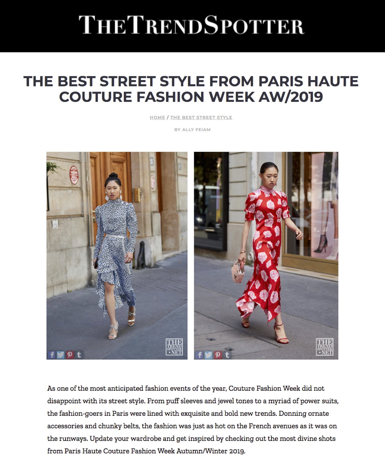 The Trend Spotter: The Best Street Style From Paris Haute Couture Fashion Week AW/2019
