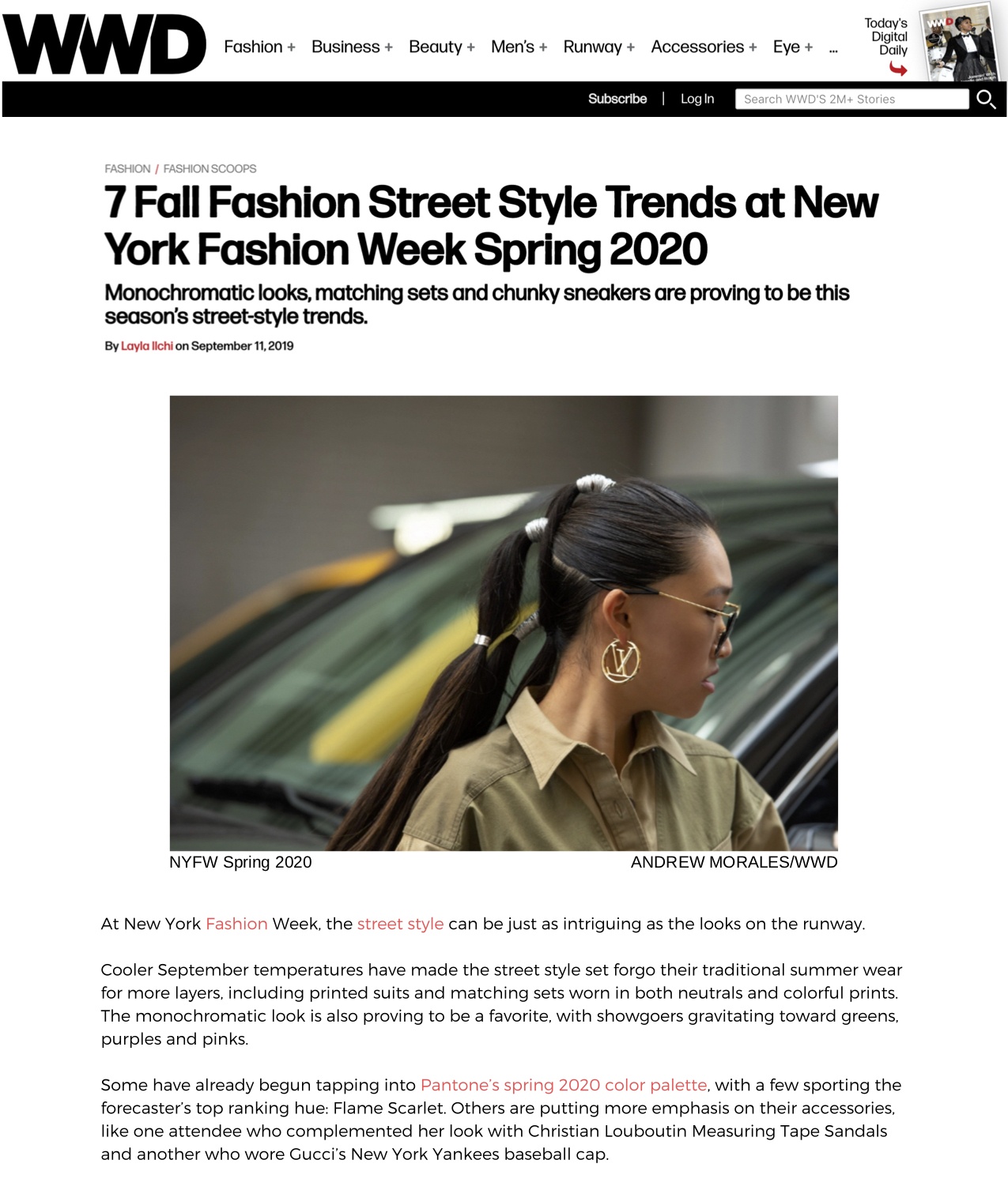 WWD: 7 Fall Fashion Street Style Trends at New York Fashion Week Spring 2020