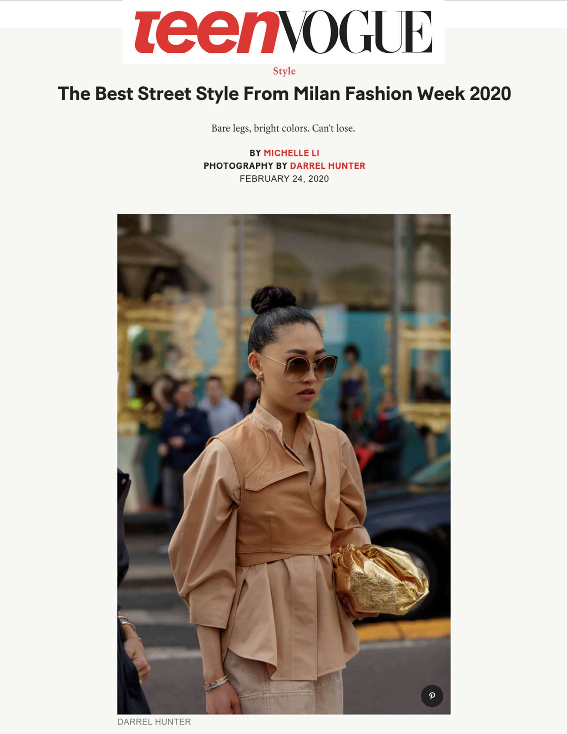 Teen Vogue: The Best Street Style From Milan Fashion Week 2020