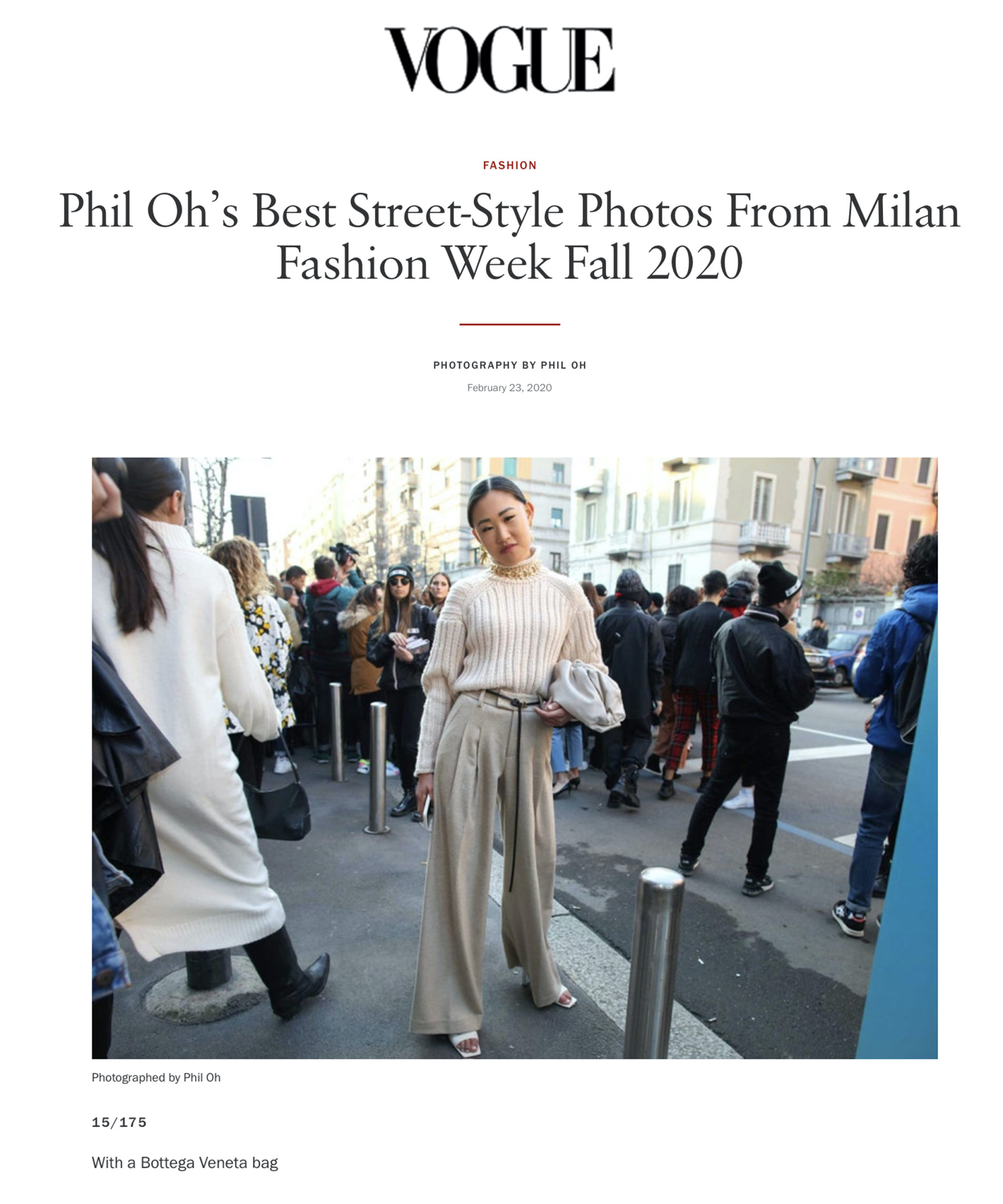 Vogue: Phil Oh’s Best Street Style Photos From Milan Fashion Week Fall 2020